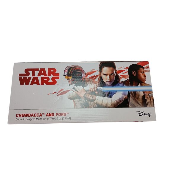 Disney Star Wars Chewbacca And Porg Ceramic Sculpted Mugs Set Of Two 20oz. - Picture 3 of 3